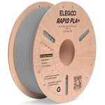 ELEGOO Rapid PLA Plus Filament 1.75mm Grey 1KG, PLA+ 3D Printer Filament 30-600 mm/s High Speed Printing, Dimensional Accuracy +/- 0.02 mm, 1kg Cardboard Spool(2.2lbs)