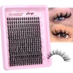 JIMIRE Wispy Lash Clusters Natural Look Wispy Manga Eyelash Clusters CC Curl Cluster Eyelash Extensions Natural Cluster Individual Lashes 10-18mm Mix Lash Extensions for Beginners