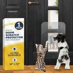 PROTECTO Door Protector from Dog Scratching, Cat Dog Scratch Door Protector, 18x12 Dog Door Scratch Protector for Indoors Outdoors, Easy Installation on Window Wall, Glass Door, Screen Door