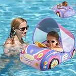 Baby Pool Float with Canopy 3D Car 