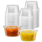 (2 oz - 200 Cups) Clear Diposable Plastic Portion Cups No Lids, Small Mini Containers For Portion Controll, Jello Shots, Meal Prep, Sauce Cups, Condiments, Medicine,