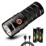 Sofirn SP36 Pro 8000 Lumen Super Powerful Torch, Rechargeable Anduril UI Flashlight USB C Charging with 4 SST40 LEDs Ultra Bright Powered by 18650 Battery