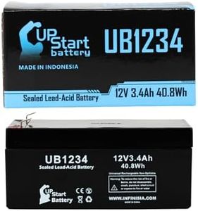B & B Battery BP3-12 Battery - Replacement UB1234 Universal Sealed Lead Acid Battery (12V, 3.4Ah, 3400mAh, F1 Terminal, AGM, SLA) - Includes TWO F1 to F2 Terminal Adapters