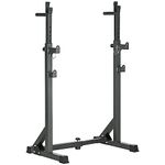 SPORTNOW Heavy-Duty Squat Rack, Adjustable Barbell Rack with Dip Station, Multi-Function Weight Lifting, for Home, Gym - Black