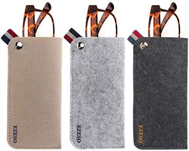 EZESO ESSENTIAL SKINCARE 3 Pack Soft Felt Glasses Case – Scratch-Resistant Sunglasses Pouch with Hanging Loop, Sunglass Storage Bag for Travel, Slim Glasses Case for Backpack & Purse