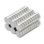 Yizhet 50pcs N38 Neodymium Strong Magnets Cylinder Fridge Magnets Rare Earth Disc Magnets 8 x 3 mm for Arts, Crafts, Hobbies, Home and Office (8x3mm)