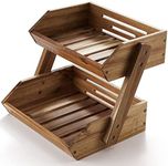 NAGAWOOD Fruit Basket, Fruit Bowl, 2 Tier Fruit Basket for Kitchen, Fruit Stand Storage Holder, Heavy Duty/Multipurpose/Large Capacity for Fruit, Vegetables, Bread Storage and Home Kitchen Countertop