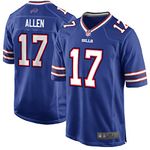 Outerstuff Youth Kids Buffalo Bills 17 Josh Allen Football Jersey (YTH 10-12 M, Royal Blue)