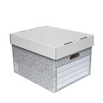 SUMMIT Archive Storage Boxes with Lids, Large, Pack of 5