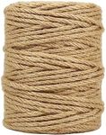 Tenn Well Jute Twine, 164 Feet 4mm Natural Garden Twine, Brown Twine Rope for Crafts, Gardening, Gift Wrapping, Packing, Recycling, Christmas Ornaments, Holiday Decorations