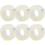 6 Rolls Transparent Tape Refills, Clear Tape, All-Purpose Transparent Glossy Tape for Office, Home, School