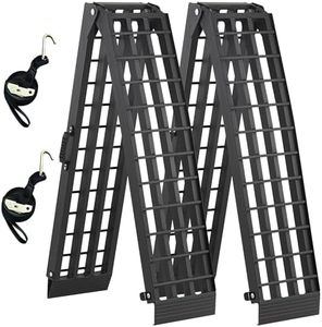 TaiH Leo Truck Ramps 3000LBS Capacity - 2 Pcs 7.5ft Heavy Duty Loading Ramp, Folded Loading Ramps for Motorcycles, Dirt Bikes, UTVs, ATVs, Golf Cart, Garden Tractors, Black Aluminum Ramps