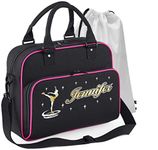 MusicaliTee Ice Skating - Spinning Girl - Personalised - BLACK + MAGENTA - DUO SKATE Kit & Wet Bag