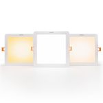 Murphy 15W Vega 3-in-1 Square LED Panel Ceiling Color Changing Light (Cool White/Warm White/Natural White, Pack of 15)