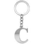 SoulCats® Key fob Lettern Silver-Coloured A-Z Gleaming Initial Bunch of Keys Stainless Steel, Colour: Silver-Coloured, Selection: Model C