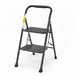 HBTower Step Ladder, 2 Step Stool for Adults, 2 Step Ladder Folding Step Stool with Cushioned Handle, 430 lbs/195 kg Capacity, 2 Step Ladder with Wide Anti-Slip Pedal Ergonomic Design