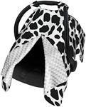 Black and White Cow Skin Baby Car Seat Canopy Cover Multi Use Nursing Cover for Newborn Car Seat Canopy Mom Nursing Breastfeeding Covers Newborn Shower Gift