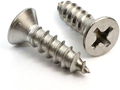#6 X 3/4'' Stainless Flat Head Phillips Wood Screw, (100 pc), 18-8 (304) Stainless Steel Screws by Bolt Dropper