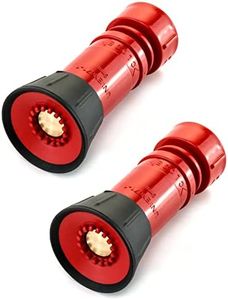 QWORK Fire Hose Nozzle, 1" Heavy Duty NPSH/NPT Thermoplastic Constant Flow Fog Nozzle, Fire Equipment, 2 Pack