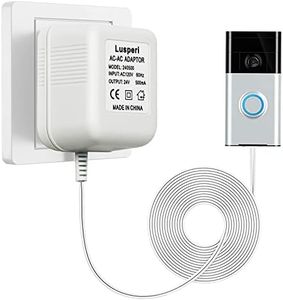 Extra Long 19.7ft Cord 24V 500mA Doorbell Transformer for Ring,Nest Hello,Wyze and Eufy Video Doorbells (White)