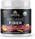 Ancient Nutrition Organic Fiber Powder, Raspberry Lemonade, Soluble Fiber from Acacia & Konjac Root, Supports Digestive Health, Reduces Bloating, 6.5 oz