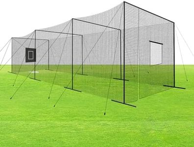 ZivPlay Baseball Batting Cage Net Batting Cages for Backyard Portable Baseball and Softball Batting Cages 40ftx10ftx10ft with Pitching Machine Hole and Detachable Door