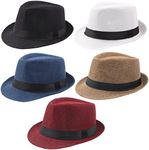 Geebuzz 5 Pack Short Brim Fedora Cl