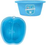 AWA Foot Soaking Tub for Soaking Feet, Extra Large Pool Foot Bath Soak Tub,Sturdy Feet Soaking Tub and Pedicure Bowl, Foot Spa Kit for Women and Men (Blue Foot Tub)