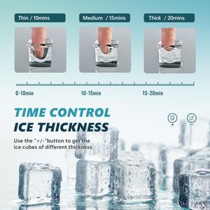 EUHOMY Countertop Ice Maker – 24kg Daily Capacity