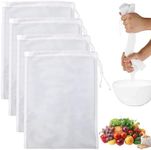 Bisienya Cheese Cloths for Straining,4 Pieces Reusable Muslin Bags Strainer Mesh,Nut Milk Bags for Straining,Unbleached Muslin Strainer Cloths for Cooking,Nylon Strainer for Yogurt Almond Soy Oat Milk