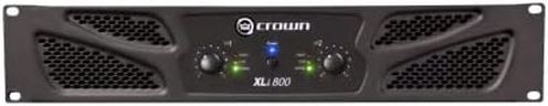 Crown XLi800 Two-channel, 600-Watt Bridged 8Ω Power Amplifier. Professional DJ, PA, Stage Amp. Black