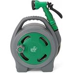 Pelle & Sol 10M Garden Hose Reel with 7 Adjustable Spray Nozzle Gun| Garden Hose with Hose Connector | Mini Hose Reel Garden Accessories | Lawn & Garden Watering Equipment - Green