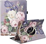 Rotating Case for iPad 9.7 inch 6th Gen, 5th Gen/iPad Air 2 / iPad Air - 360 Degree Rotating Stand Protective Cover with Auto Sleep Wake for iPad 9.7 2018 2017 / iPad Air 2 / iPad Air (Roses)