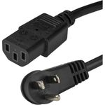 StarTech.com 6ft (2m) Computer Power Cord, Right Angle NEMA 5-15P To C13, 10A 125V, 18AWG, Replacement AC Power Cord, PC Power Supply Cable, Printer/Monitor Power Cord, UL Listed (PXTR1016)