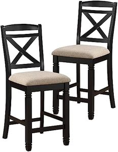 Homelegance Two-Tone Counter Height Chair (Set of 2), Black/Natural