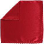 Vittorio Farina Suit Pocket Square for Men, 12x12 Silky Satin Solid Men’s Pocket Square (Wine)