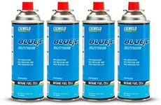 4 x Cigweld BlueJet Butane Fuel Gas Bottle Can Cylinder, BBQ Camping Stove Burner, Propane LPG Blue Jet 308984