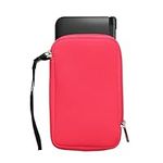 kwmobile Carrying Case Compatible with Nintendo 3DS XL - Neoprene Console Pouch with Zipper - Neon Pink