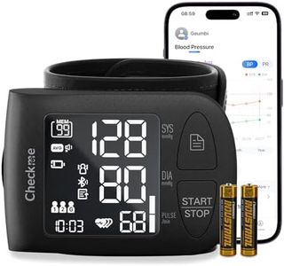 Checkme Wrist Blood Pressure Monitor for Home Use, Bluetooth Blood Pressure Machine, Digital LCD Display BP Monitor, Adjustable Blood Pressure Cuff 5.3-8.5 Inch, Compatible App