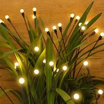 DURPAR 2 Pack 16 LEDs Solar Lights Outdoor Garden, 2 Mode Solar Firefly Lights Outdoor Waterproof, Garden Decorations for Party Pathway Fence Yard Landscape Garden Ornaments, Warm White