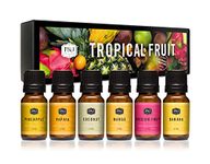 P&J Trading - Tropical Fruit Set of Scented Oils - Pineapple, Papaya, Coconut, Mango, Passion Fruit, Banana Fragrance Oils for Candle Making, Soap Making, Diffuser Oil