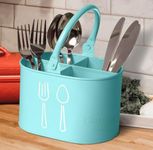 Classyo Metal Cutlery Holder & Spoon Stand for Kitchen, Spoon Holder for Kitchen, Cutlery Holder for Kitchen- Cutlery Stand (Aqua)