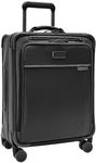 Briggs & Riley Global 53cm Cabin Suitcase - Expandable Spinner Luggage for International Travel, Softside Rolling Bag for Men & Women with Wheels, Self-Repairing Zipper - Baseline Collection, Black