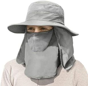 IYEBRAO Mens Outdoor Sun Hat with Face Neck Flap UV Protection for Fishing Hiking Garden