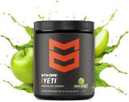 MTN OPS Yeti Pre-Workout Powder Energy Drink with Creatine, 200mg Caffeine & BCAAs with Beta Alanine, 30-Serving Tub, Green Apple