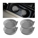 XINLIYA 4PCS Bling Car Cup Holder Coaster, Universal Crystal Rhinestone Anti-Slip Cup Holder Insert Coaster, Waterproof Round Shape Auto Drink Mat, Vehicle Interior Accessories for SUV Truck (Gray)