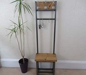 Coat stand with seat & shoe storage, Narrow hallway coat rack; bijou coat rack, ideal for porch, handmade product