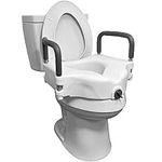 ProBasics Raised Toilet Seat with Lock and Arms, 350 Pound Weight Capacity