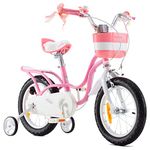 Royal Baby Girls' swan Kids Children Child Bike Bicycle stabilisers, Pink, 14"