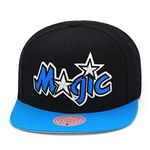 Mitchell & Ness Orlando Magic Snapback Hat - Black/Blue/Throwback - Basketball Cap for Men